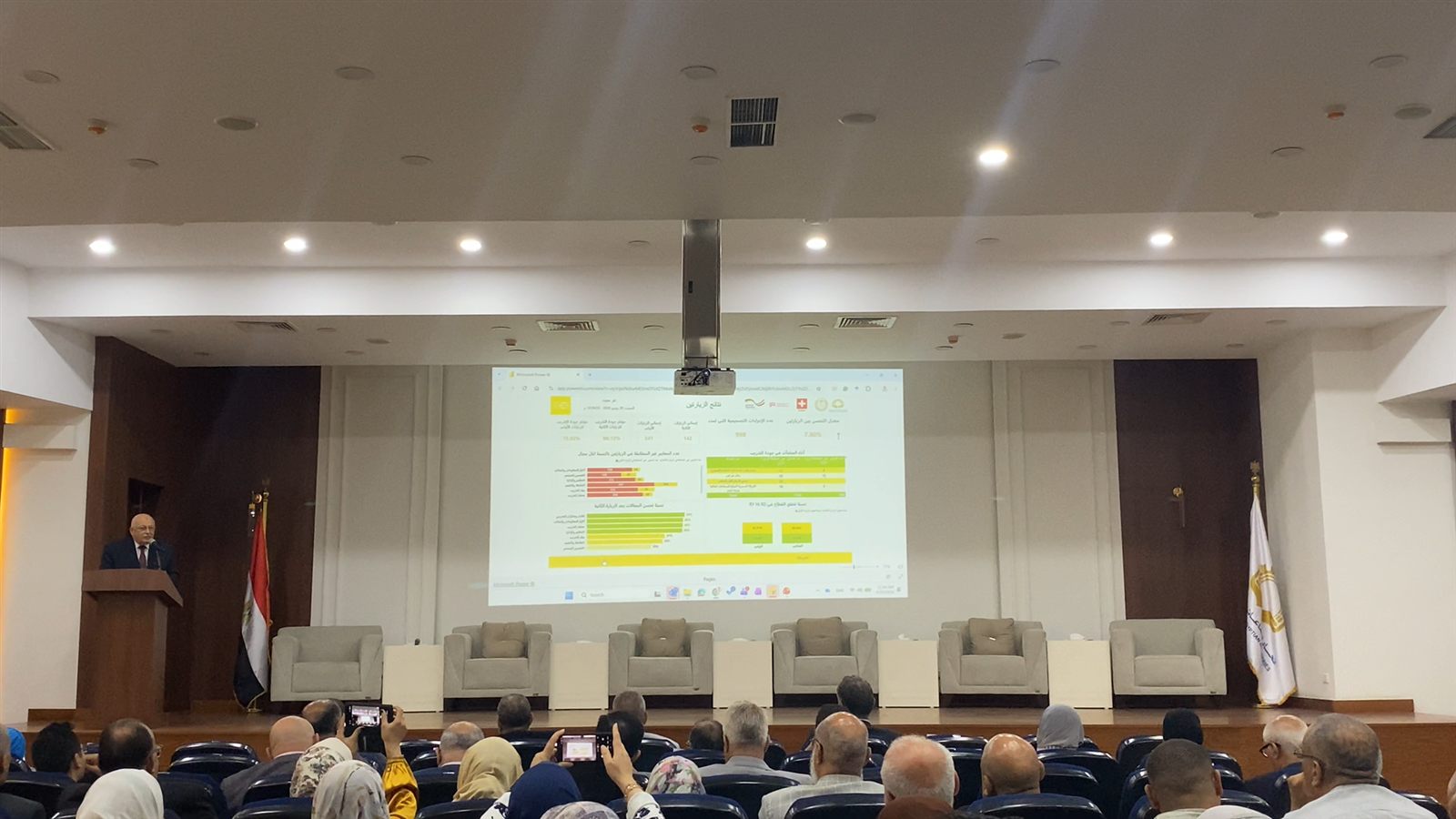 Two-visits results page projected during the national presentation